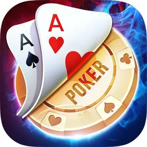 Ikon kategori poker dengan kad dan cip