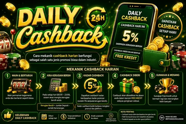Ilustrasi promosi cashback harian