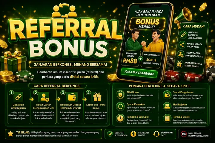 Ilustrasi promosi bonus rujukan (referral)