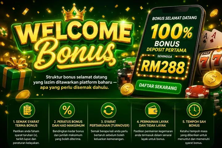 Ilustrasi promosi Welcome Bonus (bonus selamat datang)